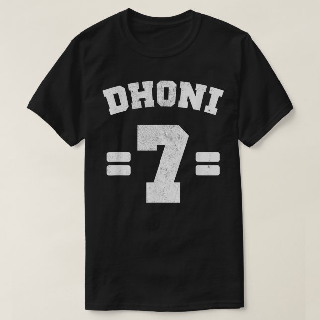 Camiseta Deporte de aficionados al críquet indio Dhoni 7  (Diseño del anverso)