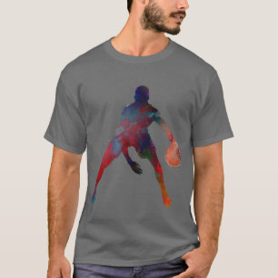 Camiseta deporte de baloncesto con jugadores de baloncesto