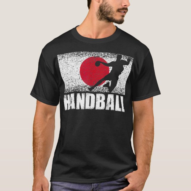 Camiseta Deporte de balonmano, bandera de Japón, juego de b (Anverso)