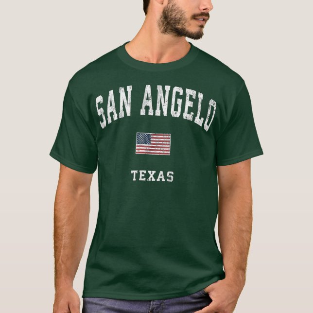 Camiseta Deporte de bandera estadounidense de San Angelo Te (Anverso)