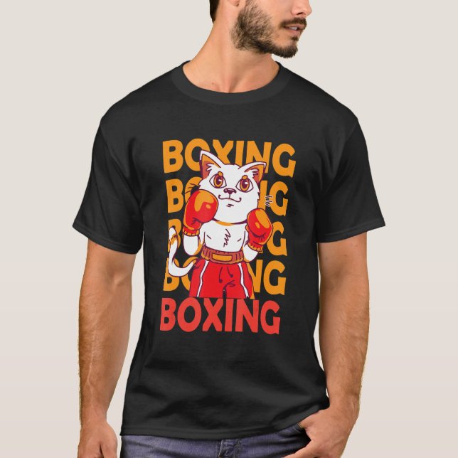 Camiseta Deporte de boxeo para animales de gato con guantes (Anverso)