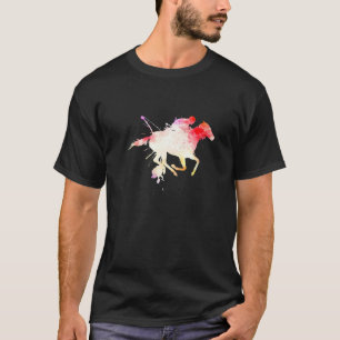 Camiseta Deporte de carreras de caballos gráfico acuarela
