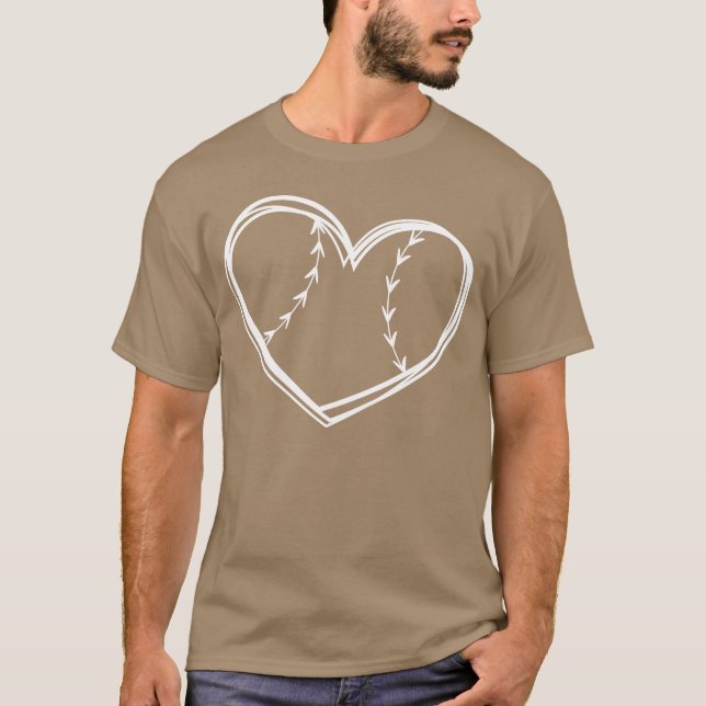 Camiseta Deporte de corazón de béisbol (Anverso)