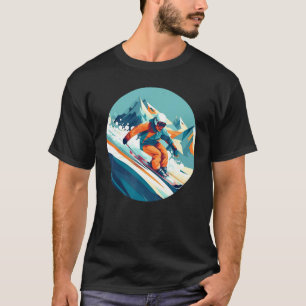 Camiseta Deporte de esquí genial en invierno para pendiente