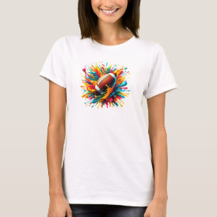Camiseta Deporte de pelota de juego de salpicaduras colorid