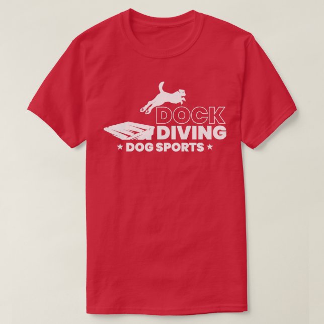 Camiseta Deporte de perro de buceo de muelle 1 (Diseño del anverso)