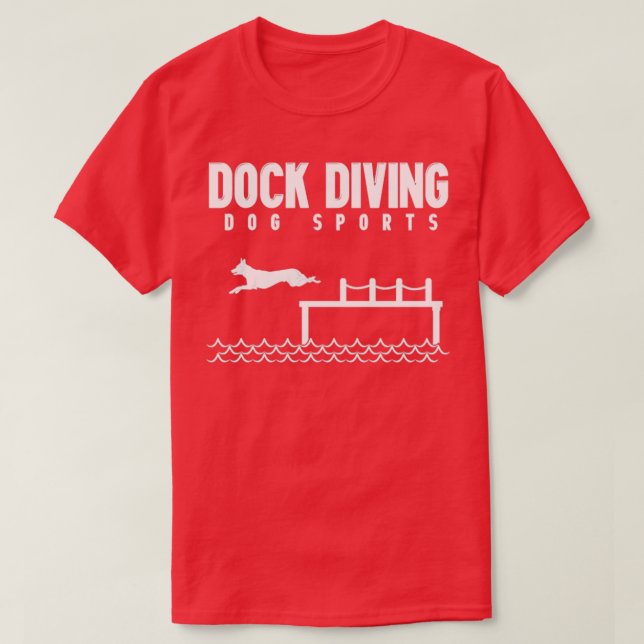 Camiseta Deporte de perro de buceo de muelle 3 (Diseño del anverso)