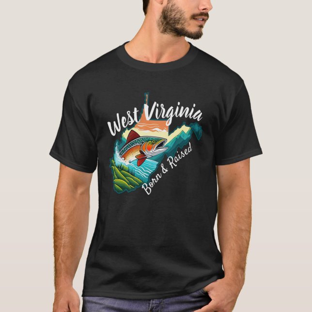 Camiseta Deporte de pesca de carretes del estado de Virgini (Anverso)