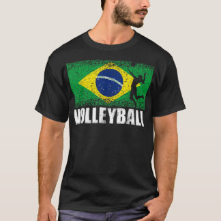 Camiseta Deporte de voleibol, bandera de Brasil, voleibol b