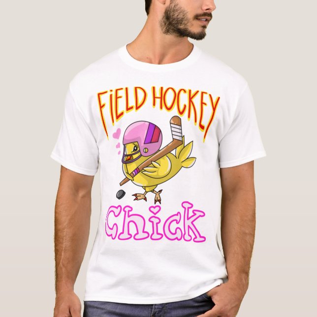 Camiseta Deporte divertido de pollo en hockey sobre hierba  (Anverso)