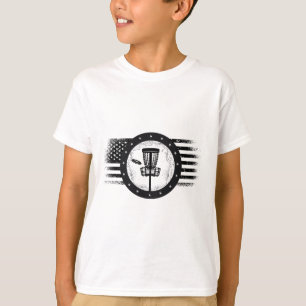 Camiseta Deporte Genial de Disc Golf Usa Bandera Grunge - D