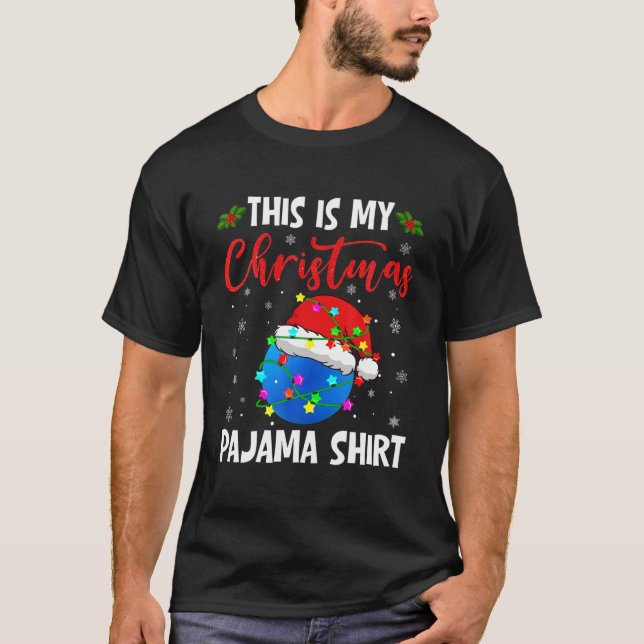 Camiseta Deporte Gracioso Este Es Mi Navidad Pajama Lacross (Anverso)