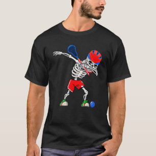 Camiseta Deporte Lacrosse Skeleton Hombres Niños Halloween