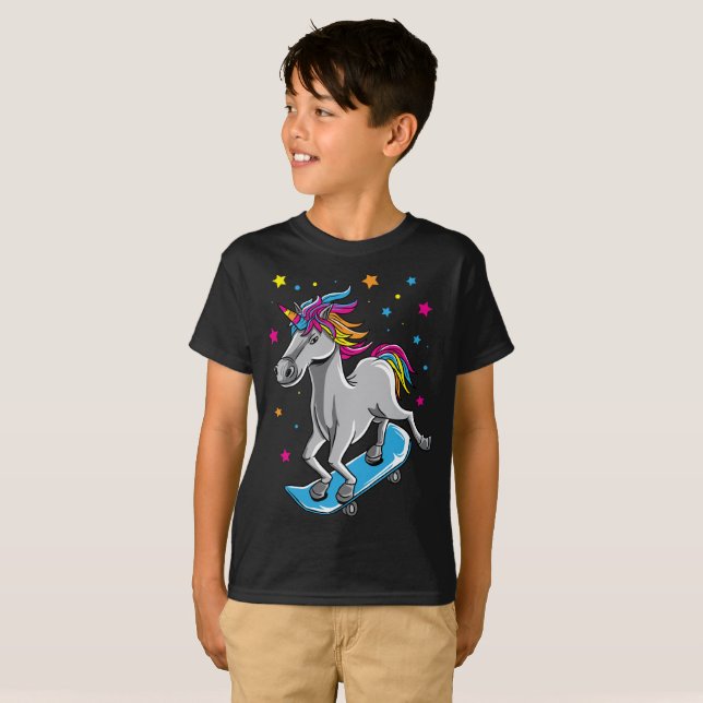 Camiseta Deporte mágico patinador del unicornio de los (Anverso completo)