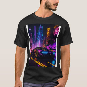 Camiseta Deporte neón oscuro en la ciudad neón japonesa