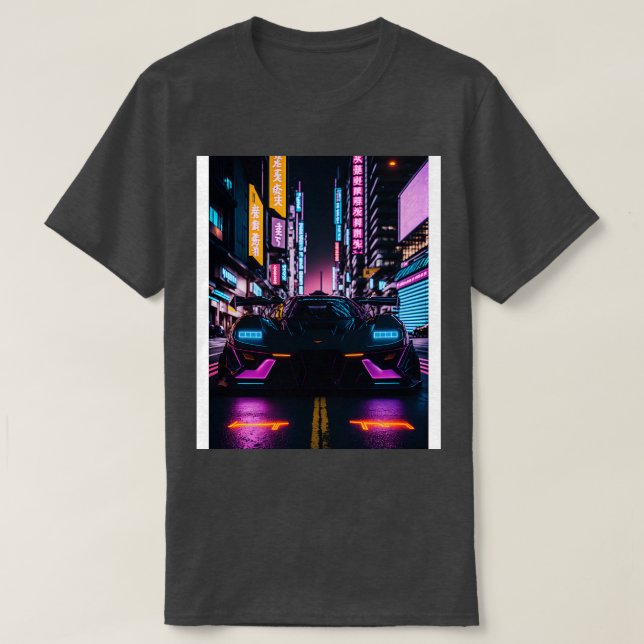Camiseta Deporte neón oscuro en la ciudad neón japonesa 20 (Diseño del anverso)