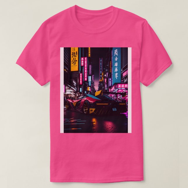 Camiseta Deporte neón oscuro en la ciudad neón japonesa 22 (Diseño del anverso)
