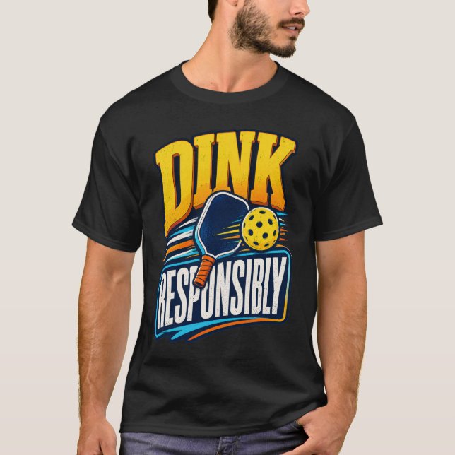 Camiseta Deporte Retro Pickleball Beber Responsablemente (Anverso)