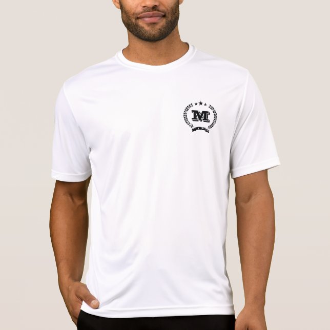Camiseta Deporte-tek húmedo mago personalizado monograma de (Anverso)