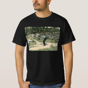 Camiseta Deportes Antiguos, Jugador de Béisbol Deslizándose