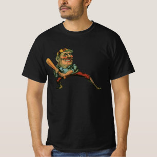 Camiseta Deportes Antiguos, Jugador de Béisbol Enfadado bat