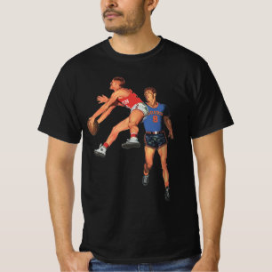 Camiseta Deportes Antiguos, Jugadores de Baloncesto en un J