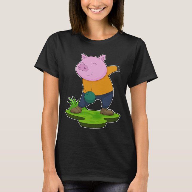 Camiseta Deportes de boliche de cerdo (Anverso)