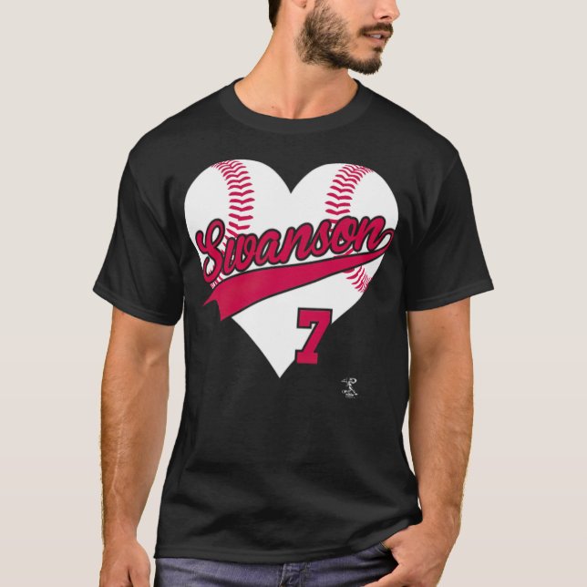 Camiseta Deportes de Dansby Swanson Baseball Heart 90 (Anverso)