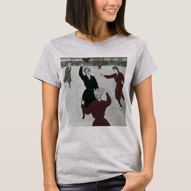 Camiseta Deportes de época, baloncesto femenino en juego (Anverso)