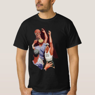 Camiseta Deportes de época, jugadores de baloncesto en un j
