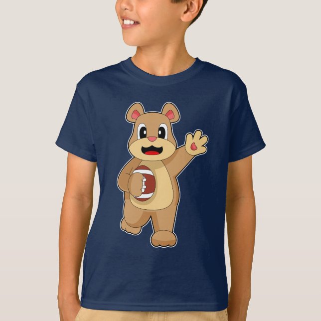 Camiseta Deportes De Fútbol Americano De Oso (Anverso)
