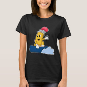 Camiseta Deportes de invierno con lápiz Snowboard