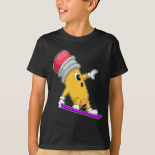 Camiseta Deportes de invierno con lápiz Snowboard