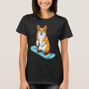 Camiseta Deportes de invierno Corgi Snowboard