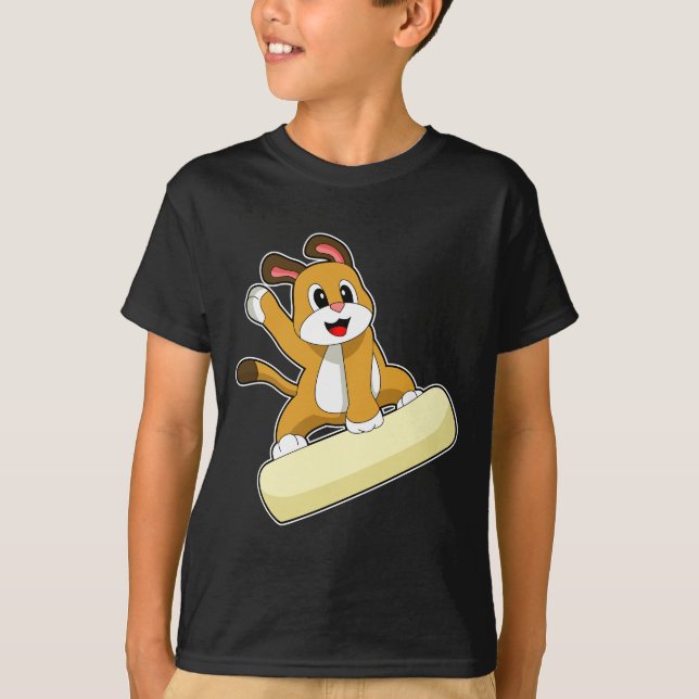 Camiseta Deportes de invierno de Dog Snowboard (Anverso)