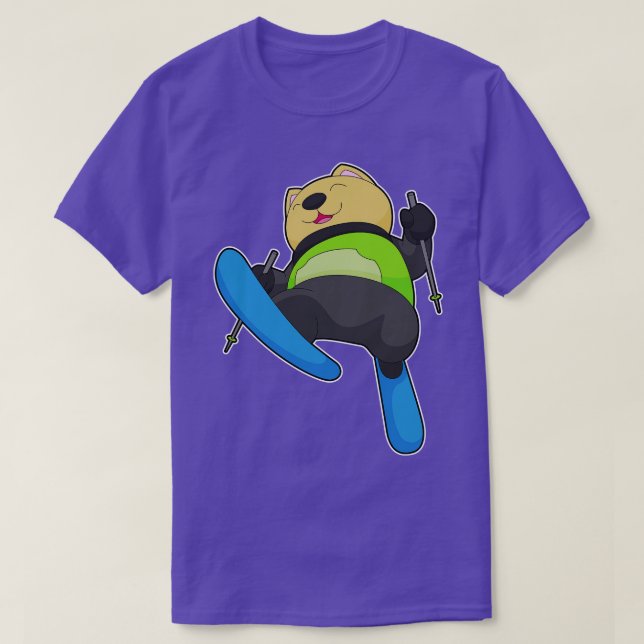 Camiseta Deportes de invierno de esquí de gato (Diseño del anverso)