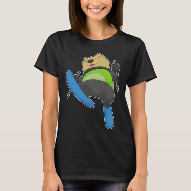 Camiseta Deportes de invierno de esquí de gato (Anverso)