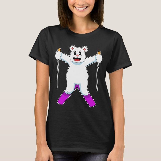 Camiseta Deportes de invierno de esquí de oso polar (Anverso)