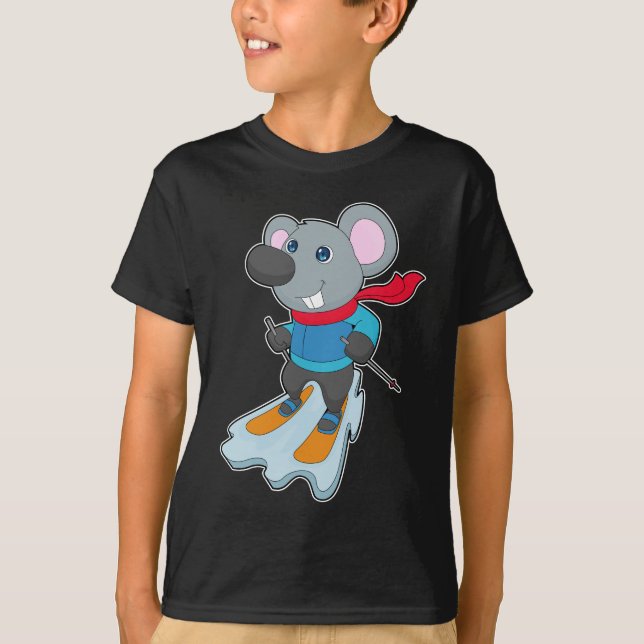 Camiseta Deportes de invierno de esquí de ratón (Anverso)