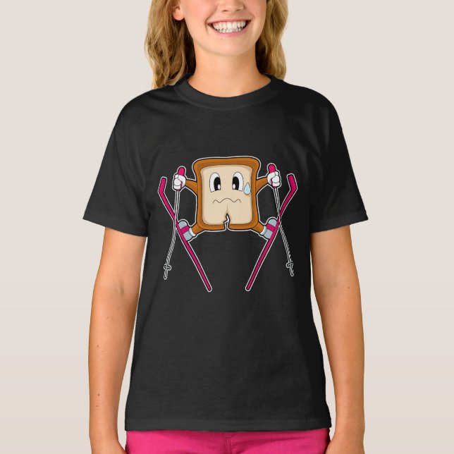 Camiseta Deportes de invierno de esquiador de pan (Anverso)