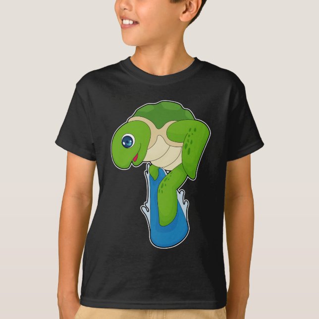 Camiseta Deportes de invierno de la Tortuga Snowboard (Anverso)