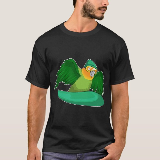 Camiseta Deportes de invierno de loro Snowboard (Anverso)