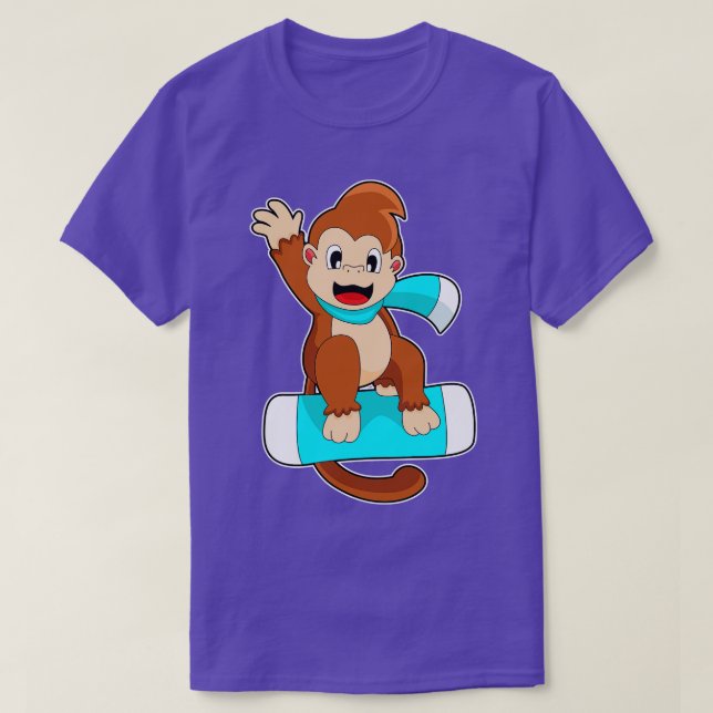 Camiseta Deportes de invierno de Monkey Snowboard (Diseño del anverso)