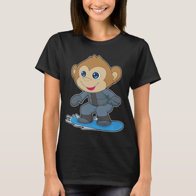 Camiseta Deportes de invierno de Monkey Snowboard (Anverso)