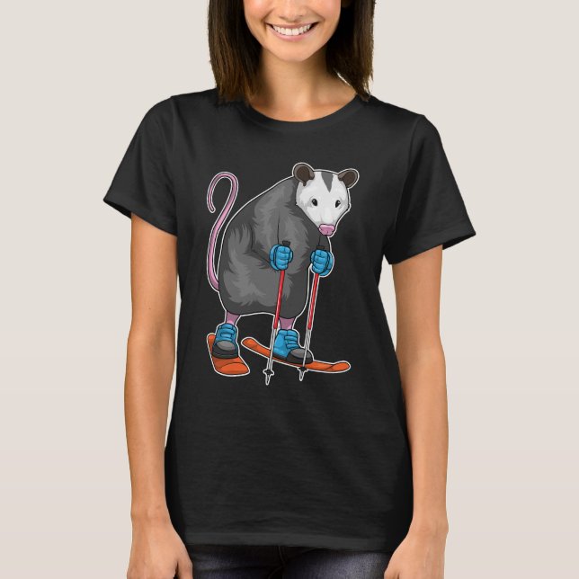 Camiseta Deportes de invierno de Opossum Skier (Anverso)