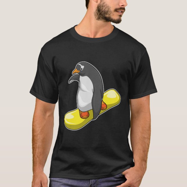 Camiseta Deportes de invierno de Penguin Snowboard (Anverso)