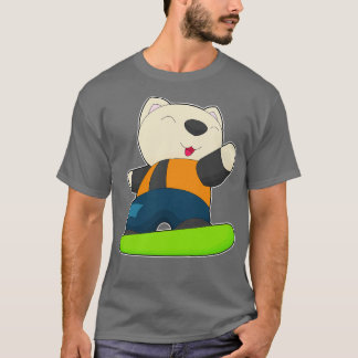 Camiseta Deportes de invierno de snowboard de gato