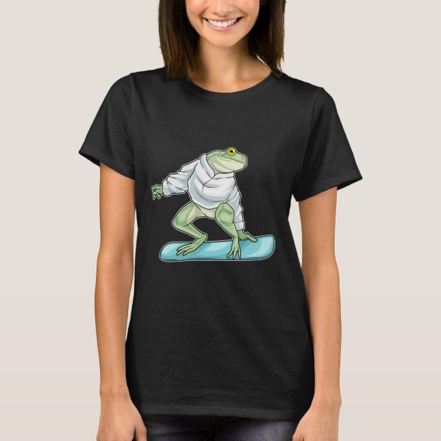 Camiseta Deportes de invierno de snowboard de rana (Anverso)