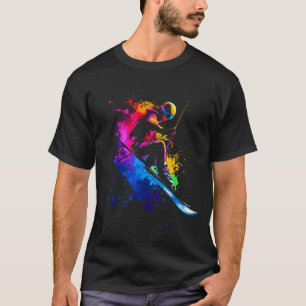 Camiseta Deportes de invierno Esquí alpino Pintura Salpicad