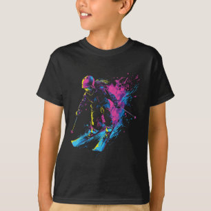 Camiseta Deportes de invierno Esquí alpino Pintura Salpicad